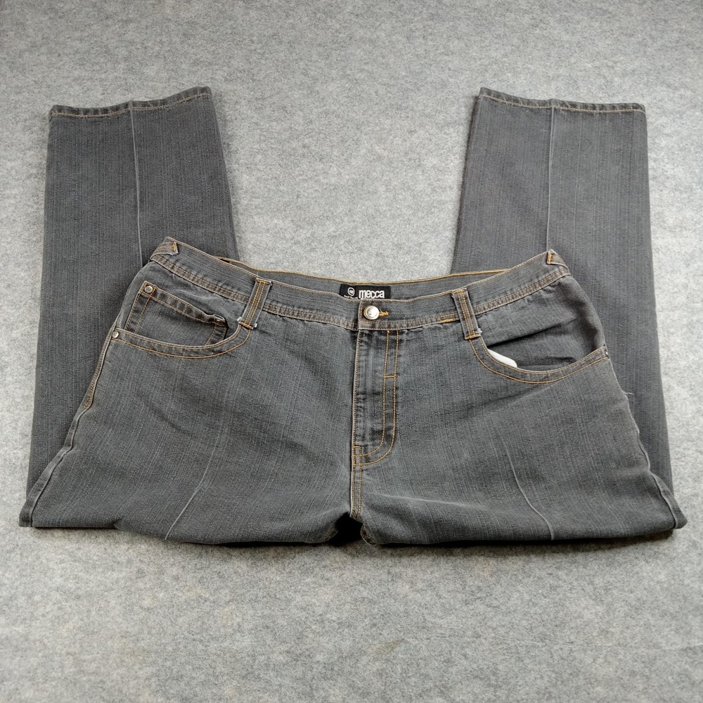 Mecca Jeans Mens 46x32 Gray Denim Straight Leg Relaxed Fit Big &‎ Tall 5-Pocket